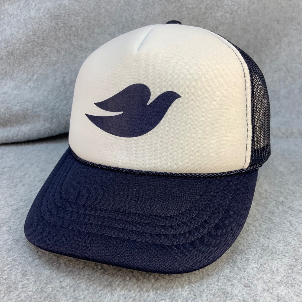 Bird Logo Youth Navy Blue Otto Trucker Hat Snapback Mesh Cap 39-165 OSFM